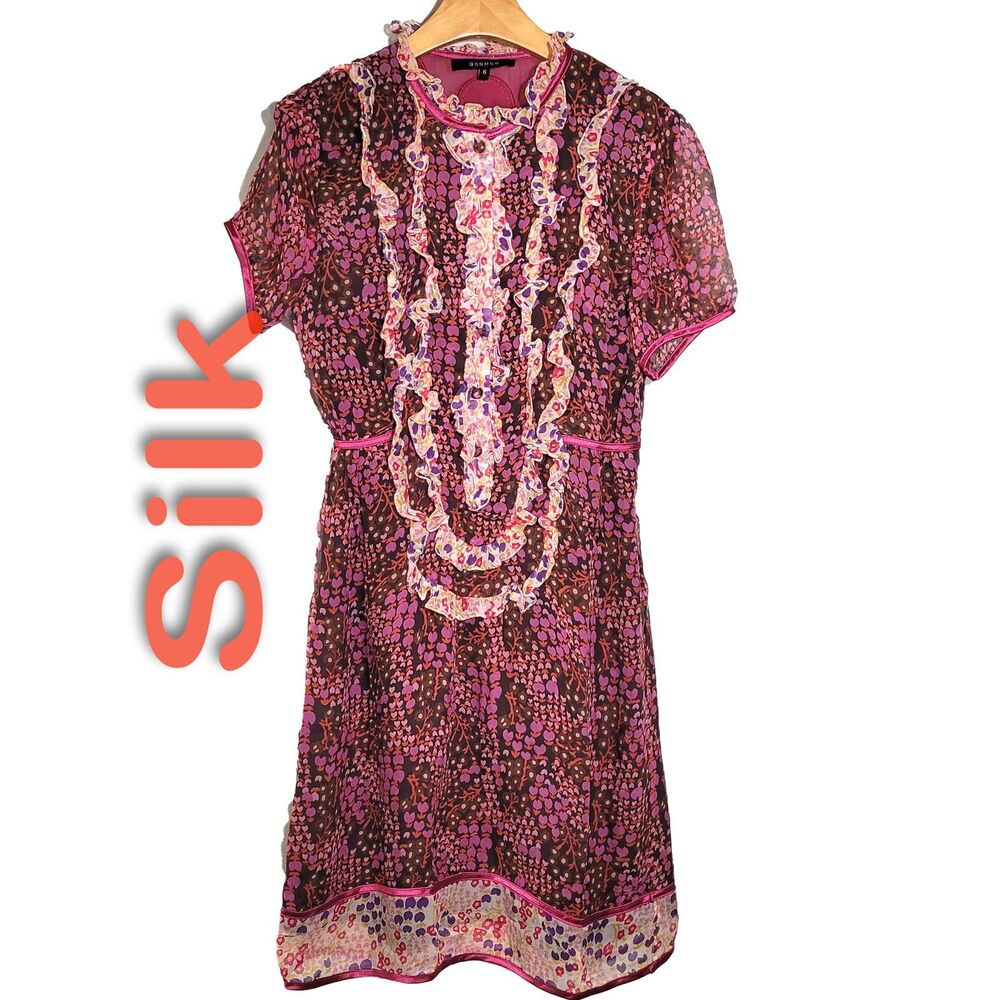 Women's 100% Silk Size S Short Sleeve Tank Dress SCE232